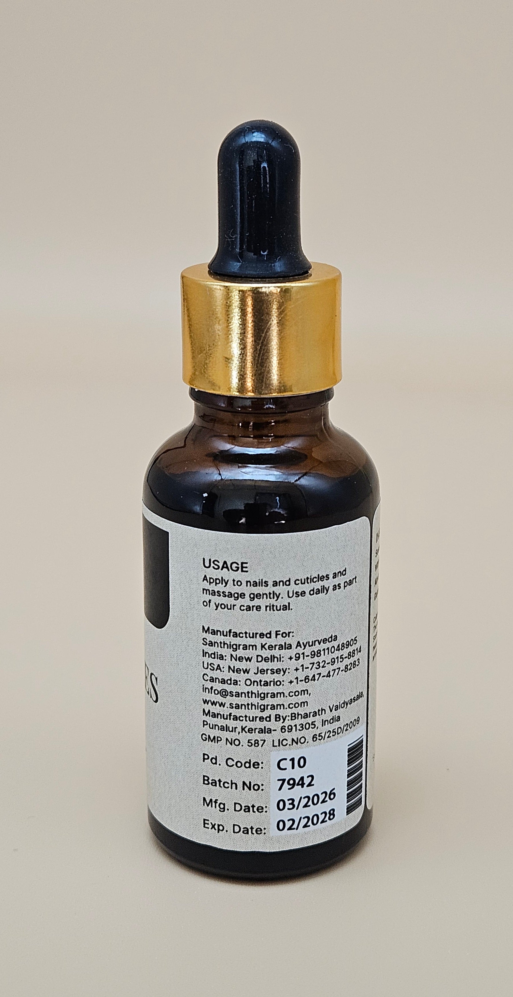 Nail Cares Cuticle Oil — Ashwagandha & Almond Oil | Santhigram Herbals, 30ml