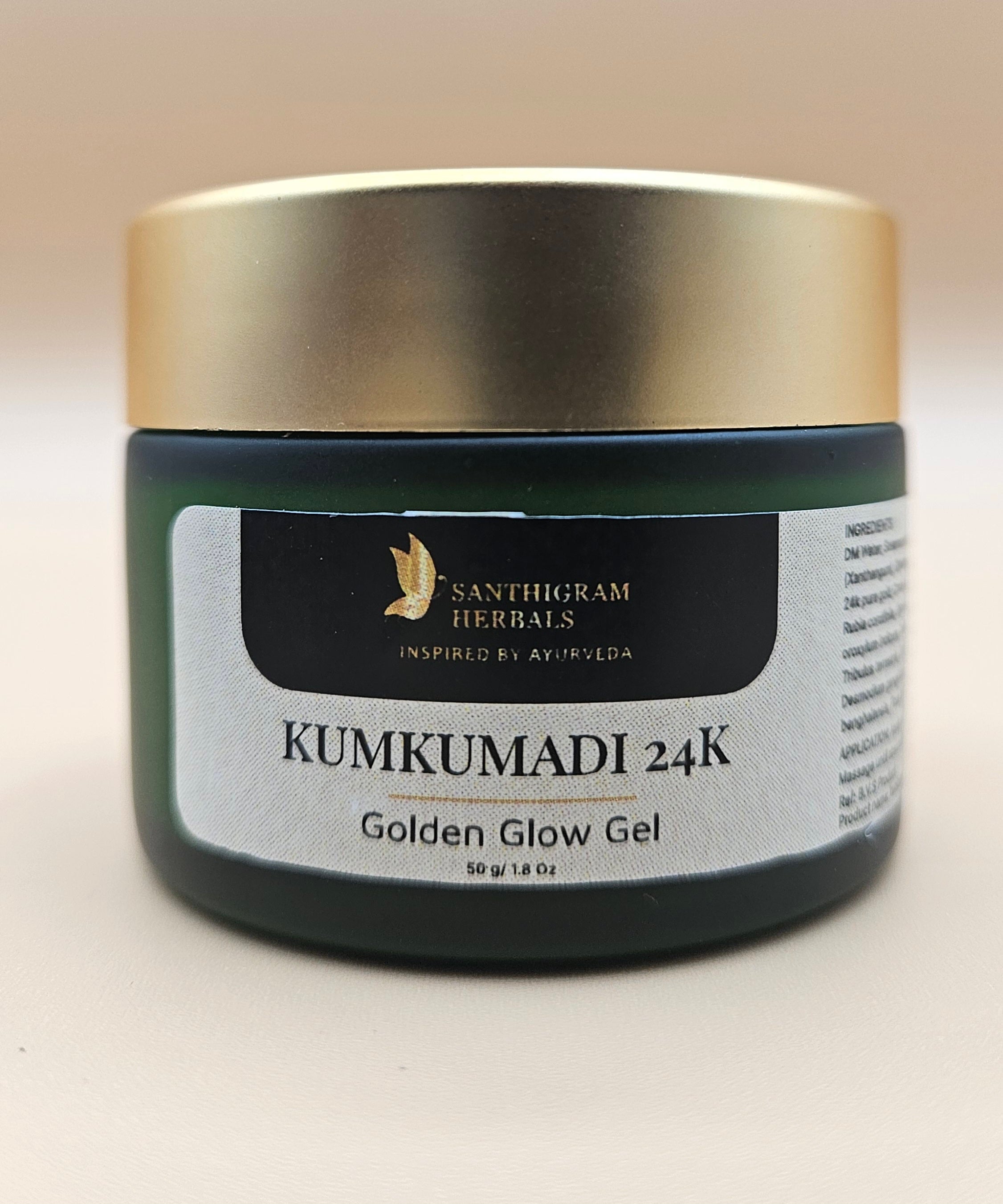 Kumkumadi 24K Golden Glow Gel — Saffron & 24K Gold Lepam | Santhigram Herbals, 50g